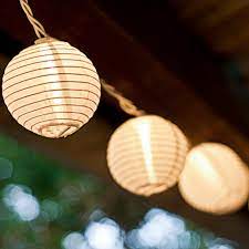 Cara Nylon Lantern String Lights White