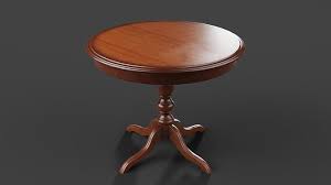 3d Model Round Wooden Coffee Table In