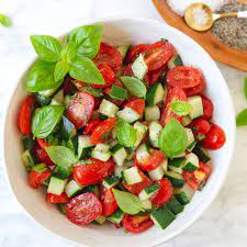 Panera Bread Tomato Basil Cucumber Salad Recipe gambar png