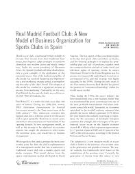Pdf Real Madrid Football Club A New Model Of Business
