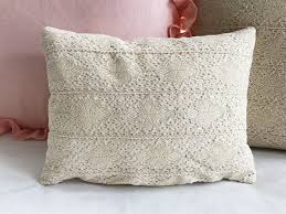 crochet lace boho baby crib pillow