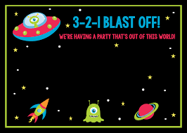 Space Birthday Party Invitations Party Pack