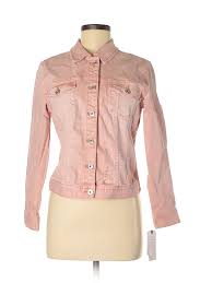 Details About Nwt Melrose And Market Women Pink Denim Jacket Med Petite