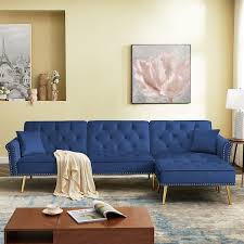 blue velvet twin size sofa bed