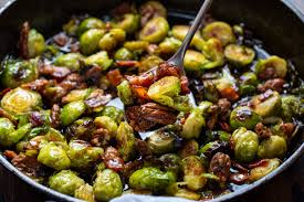 brussel sprouts in maple bourbon sauce