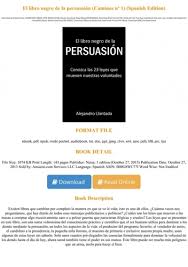 Descargar libros gratis en formatos pdf y epub. Read Book El Libro Negro De La Persuasia N Caminos NaÂº 1 Spanish Edition Full Pdf Online