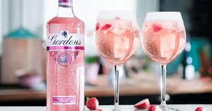 pink gin and prosecco cocktails