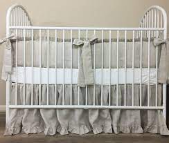 Natural Linen Crib Bedding Neutral Baby