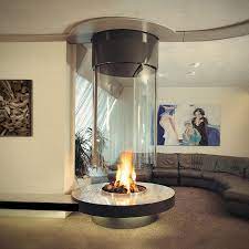 hanging fireplaces suspended