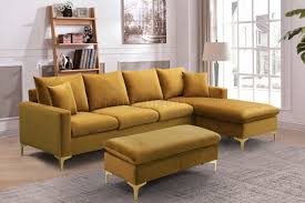 lcl 021 sectional sofa in gold velvet
