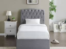 Light Grey Fabric Ottoman Bed Frame