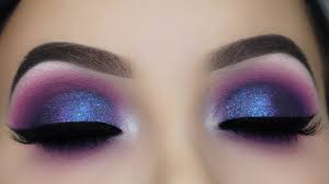 blue purple smokey eye makeup tutorial