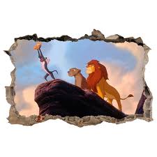 lion king wall stickers 3d hole