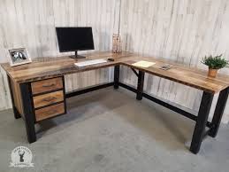 Reclaimed L Shaped Computer Desk