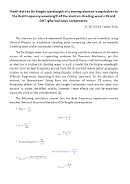 ) is roughly the average de broglie wavelength of the gas particles in an ideal gas at the specified temperature. Pdf Proof That The De Broglie Wavelength Of A Moving Electron Is Equivalent To The Beat Frequency Wavelength Of The Electron Standing Wave S In And Out Spherical Wave Components