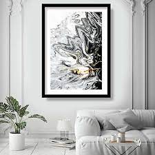 Abstract Art Print Poster Silver Gold