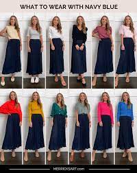 what colors to wear with navy blue