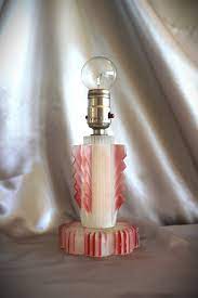 Pink Frosted Glass Boudoir Lamp