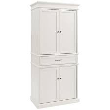 Four spacious shelves are concealed behind an embossed plank. Parsons 33 Wide White 4 Door Kitchen Pantry Cabinet 7g903 Lamps Plus