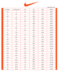 nike shoes size chart men s women s