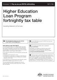 loan program fortnightly tax table