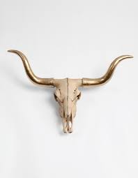 Longhorn Cow Skull Decor Faux Natural
