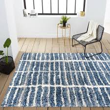 jonathan y merida stacked grid indigo blue ivory 3 ft x 5 ft area rug