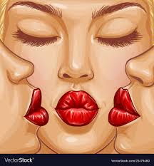pop art kiss on lips royalty free