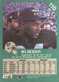 Bo jackson football baseball card. Baseball Card Backs On Twitter Bo Jackson Wearing An F 14 Hat Because That S Why