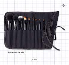 black brush set with roll tie pouch