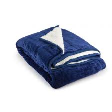weighted sherpa blanket in navy