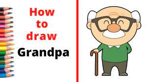 how to draw grandpa easy grandfather