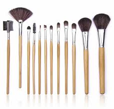 12pcs wooden makeup brush set with