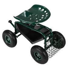 Rolling Garden Seat Cart With Wheel 360