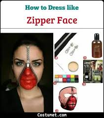 zipper face costume for cosplay