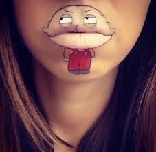 lips turned into playful cartoon