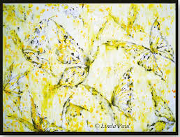 erfly painting in yellow and gray