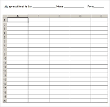 Free Printable Blank Spreadsheet Templates Budget