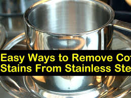 remove coffee stains from stainless steel