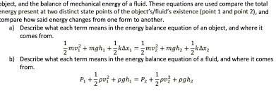 Balance Of Mechanical Energy Of Fluid