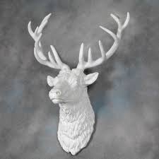 Large White Stag Wall Head Stag Head