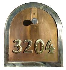 Mailboxes, numbers and letters (630). Gold Polished Brass Riveted House Numbers For Brass Rural Mailbox