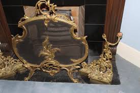 Lot Ornate Brass Fireplace Screen