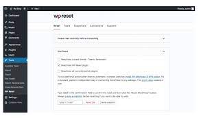 how to reset a wordpress site