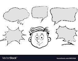Man With Different Speech Bubble Templates Vector Image