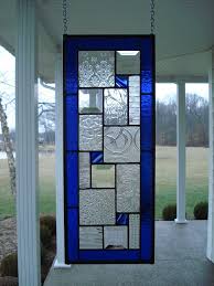 Stained Glass Window Panel Blue Clear