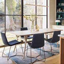 This collection includes silhouettes, sizes and colors for every style. Mid Century 60 80 Expandable Dining Table 6 Slope Upholstered Dining Chairs