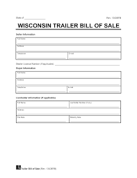 wisconsin trailer bill of template