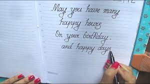happy birthday message in cursive