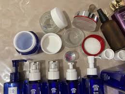 empty cosmetic bottles and jars beauty